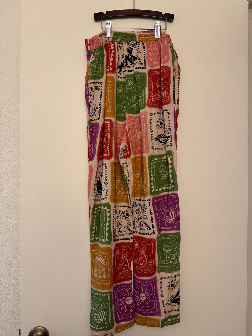 Farm Rio Colorful Patchwork Print pants - Picture 2 of 4